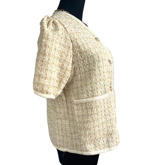 MO NI Tweed jacket half sleeves size medium - Picture 2 of 8